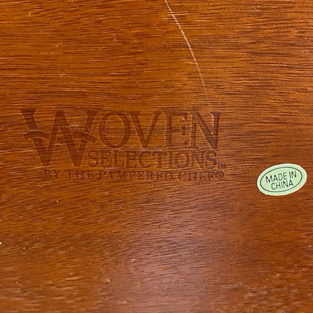 Woven Selections Serving Basket Tray By Pampered Chef Wicker 15”x10”